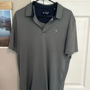 Men’s Original Penguin Performance shirt Size L. Grayish black color.